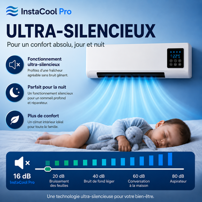 InstaCool Pro – Climatisation & Chauffage – Aucune Installation Nécessaire | 2-en-1 | Pour des espaces jusqu'à 51 m²